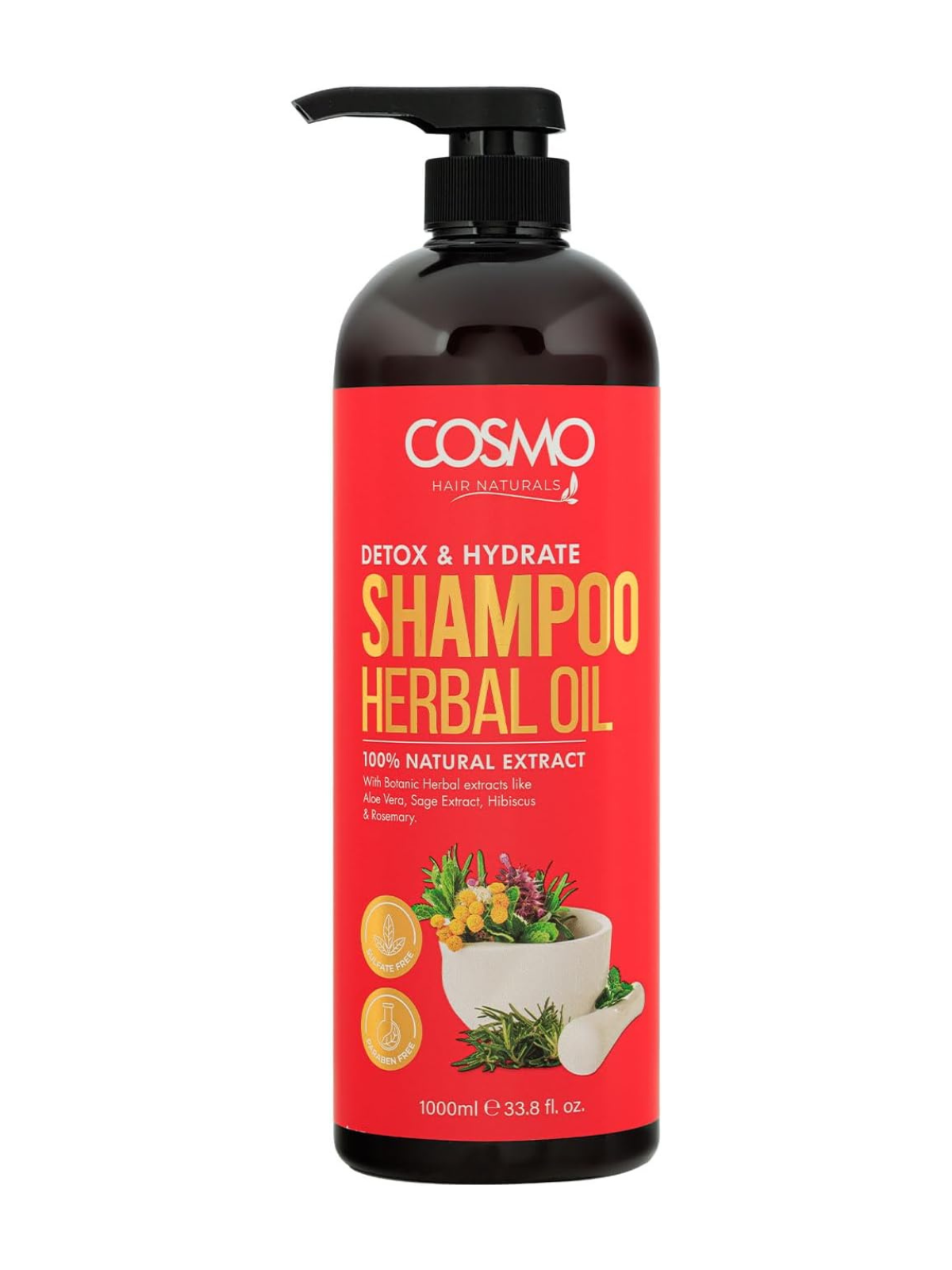 Cosmo Detox and Hydrate Herbal Oil Shampooing 1000ml