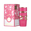 Une photo de produit élégante présentant le flacon d'huile de parfum Lattafa Yara Candy et son emballage de luxe assorti, soulignant le design ludique et élégant de ce parfum tendance.